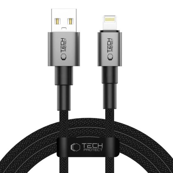 Tech-Protect Ultraboost DNA USB-A - Lightning Kábel - 2m 2.4A 15W - Szürke
