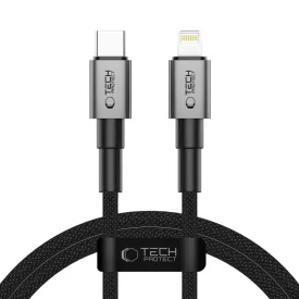  Tech-Protect Ultraboost DNA USB-C - Lightning Kábel - 1m 3A 27W - Szürke