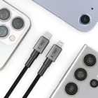 Tech-Protect Ultraboost DNA USB-C - Lightning Kábel - 1m 3A 27W - Szürke