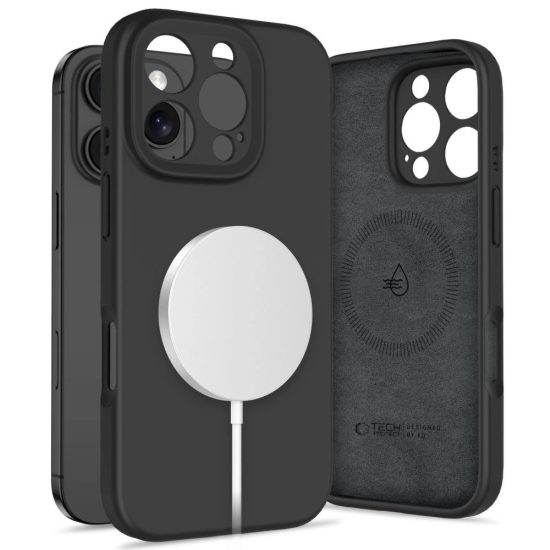 iPhone 16 Pro Max Tok - Tech-Protect Liquid Silicone MagSafe - Fekete
