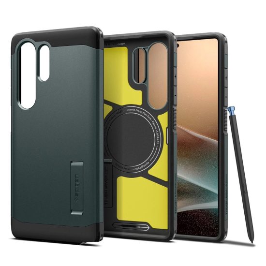 Samsung Galaxy S25 Ultra Tok - Spigen Tough Armor AI MagFit - Zöld