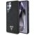 Samsung Galaxy S25 Ultra Tok - Guess Grained Hot Stamp Peony Pattern Triangle Logo MagSafe - Fekete