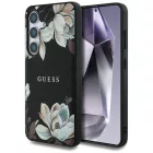 Samsung Galaxy S25 Tok - Guess Grained Printed Flower Pattern MagSafe - Fekete