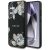 Samsung Galaxy S25 Tok - Guess Grained Printed Flower Pattern MagSafe - Fekete