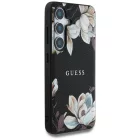 Samsung Galaxy S25 Tok - Guess Grained Printed Flower Pattern MagSafe - Fekete