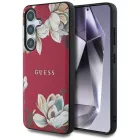 Samsung Galaxy S25 Tok - Guess Grained Printed Flower Pattern MagSafe - Fukszia