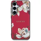Samsung Galaxy S25 Tok - Guess Grained Printed Flower Pattern MagSafe - Fukszia
