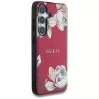 Samsung Galaxy S25 Tok - Guess Grained Printed Flower Pattern MagSafe - Fukszia