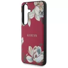 Samsung Galaxy S25 Tok - Guess Grained Printed Flower Pattern MagSafe - Fukszia