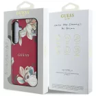 Samsung Galaxy S25 Tok - Guess Grained Printed Flower Pattern MagSafe - Fukszia