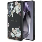 Samsung Galaxy S25 Ultra Tok - Guess Grained Printed Flower Pattern MagSafe - Fekete