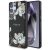 Samsung Galaxy S25 Ultra Tok - Guess Grained Printed Flower Pattern MagSafe - Fekete