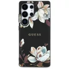 Samsung Galaxy S25 Ultra Tok - Guess Grained Printed Flower Pattern MagSafe - Fekete