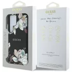 Samsung Galaxy S25 Ultra Tok - Guess Grained Printed Flower Pattern MagSafe - Fekete