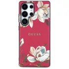 Samsung Galaxy S25 Ultra Tok - Guess Grained Printed Flower Pattern MagSafe - Fukszia
