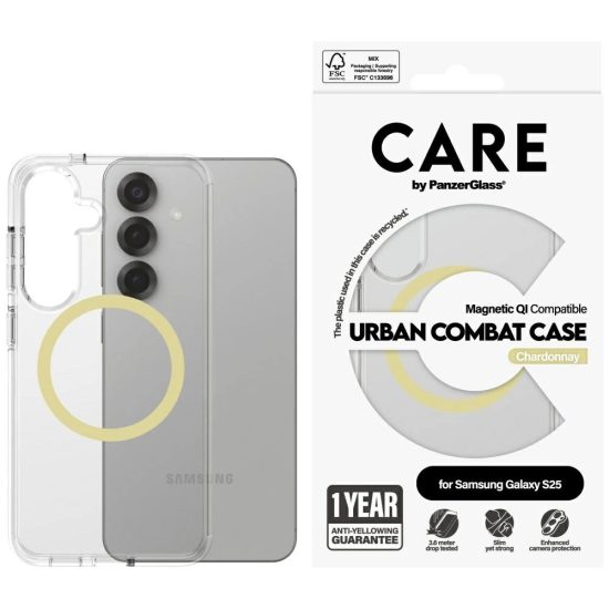 Samsung Galaxy S25 Tok - CARE by PanzerGlass Flagship Urban Combat Chardonnay QI - Átlátszó