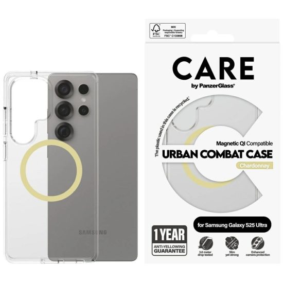 Samsung Galaxy S25 Ultra Tok - CARE by PanzerGlass Flagship Urban Combat Chardonnay QI - Átlátszó