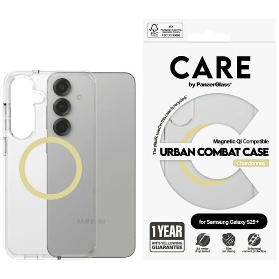 Samsung Galaxy S25+ Plus Tok - CARE by PanzerGlass Flagship Urban Combat Chardonnay QI - Átlátszó