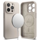 iPhone 15 Pro Tok - Ringke Silicone Magnetic - Bézs