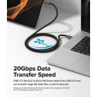 Ringke USB-C - USB-C 3.2 Kábel - 1m 240W - Fekete