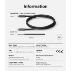 Ringke USB-C - USB-C 3.2 Kábel - 2m 240W - Fekete