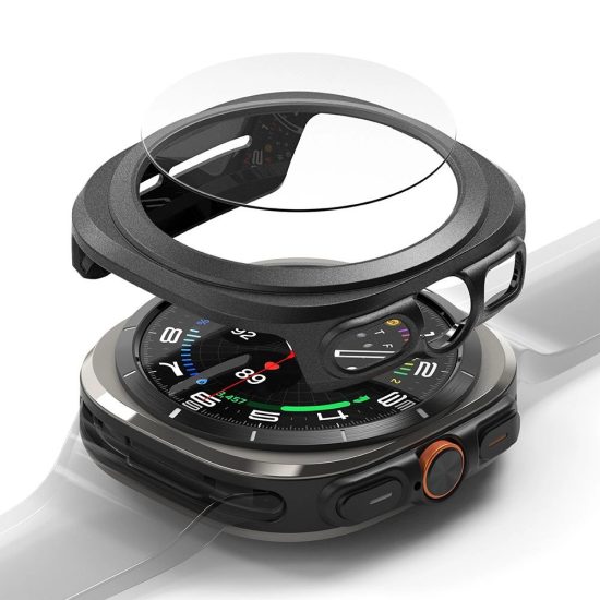 Samsung Galaxy Watch Ultra (47mm) Tok és Kijelzővédő - Ringke Slim & Tempered Glass - Fekete