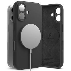 iPhone 16 Tok - Ringke Silicone Magnetic - Fekete iPhone 16 Tok - Ringke Silicone Magnetic - Fekete