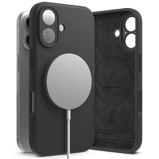 iPhone 16 Tok - Ringke Silicone Magnetic - Fekete
