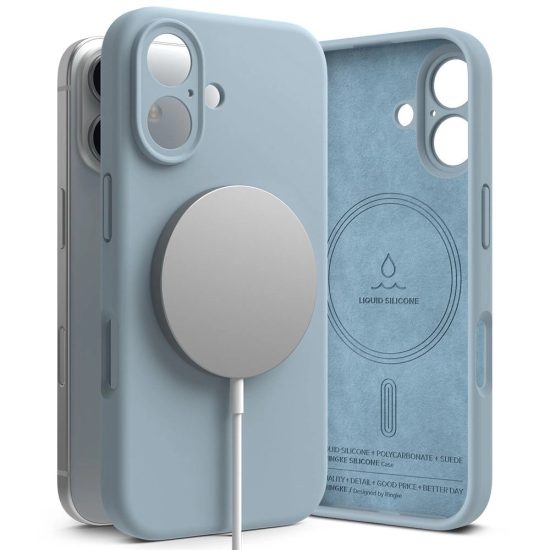 iPhone 16 Tok - Ringke Silicone Magnetic - Kék