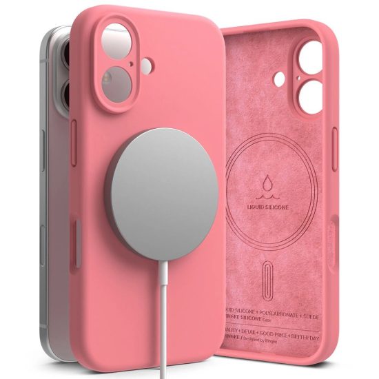 iPhone 16 Tok - Ringke Silicone Magnetic - Pink