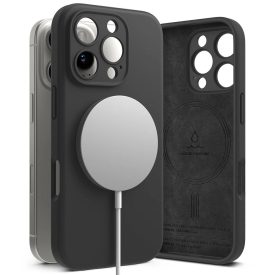 iPhone 16 Pro Tok - Ringke Silicone Magnetic - Fekete iPhone 16 Pro Tok - Ringke Silicone Magnetic - Fekete