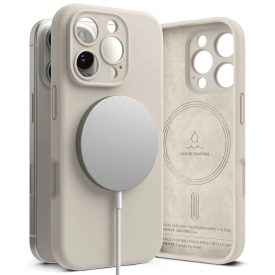 iPhone 16 Pro Tok - Ringke Silicone Magnetic - Bézs iPhone 16 Pro Tok - Ringke Silicone Magnetic - Bézs
