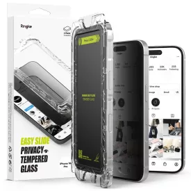   iPhone 16 Pro Kijelzővédő Üvegfólia - Ringke Easy Slide Privacy x 2 db