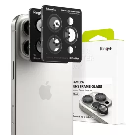   iPhone 16 Pro / 16 Pro Max Lencsevédő - Ringke Camera Lens Frame Glass x 2 db - Fekete