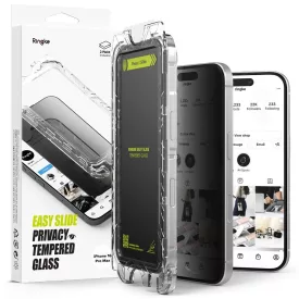   iPhone 16 Pro Max Kijelzővédő Üvegfólia - Ringke Easy Slide Privacy x 2 db