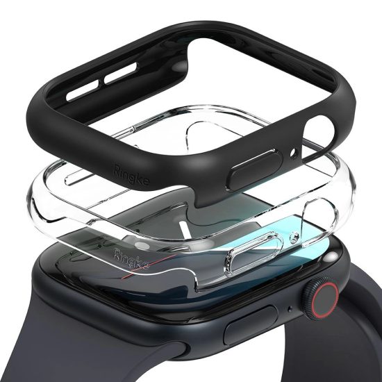 Apple Watch 10 (46mm) Tok - Ringke Slim x 2 db - Átlátszó & Fekete