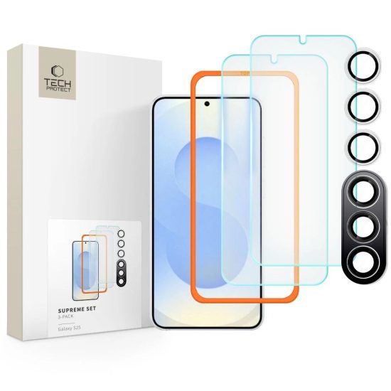 Samsung Galaxy S25 Kijelzővédő és Kameravédő Üvegfólia Készlet - Tech-Protect Supreme Set