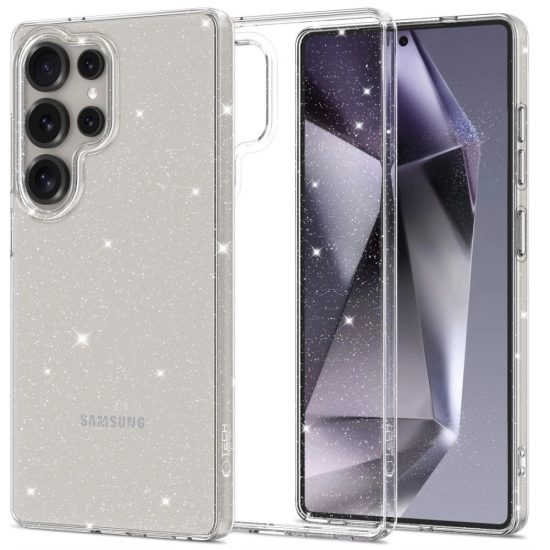Samsung Galaxy S25 Ultra Tok - Tech-Protect FlexAir - Átlátszó-Csillogó