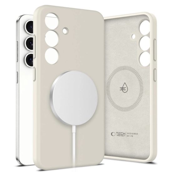 Samsung Galaxy S25 Tok - Tech-Protect Liquid Silicone MagSafe - Bézs