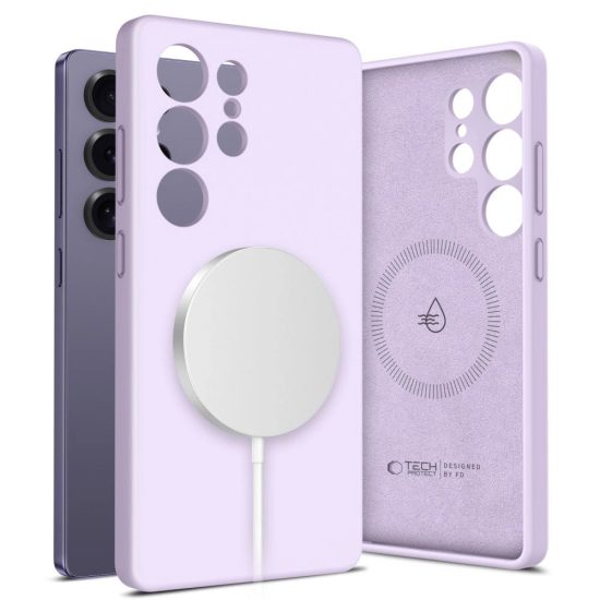 Samsung Galaxy S25 Ultra Tok - Tech-Protect Liquid Silicone MagSafe - Lila
