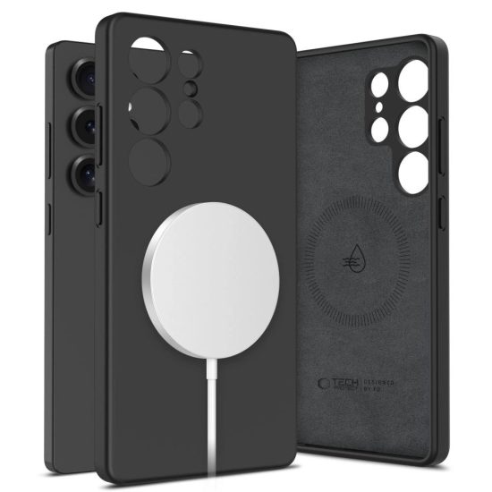 Samsung Galaxy S25 Ultra Tok - Tech-Protect Liquid Silicone MagSafe - Fekete