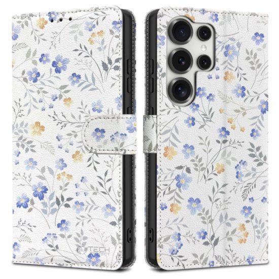 Samsung Galaxy S25 Ultra Tok - Tech-Protect Wallet - Virágos