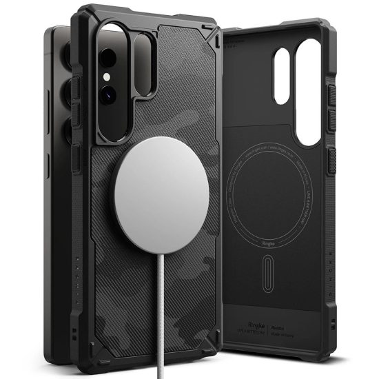 Samsung Galaxy S25 Ultra Tok - Ringke Rugged Gear Magnetic - Fekete Camo