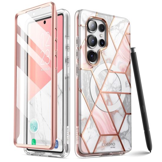 Samsung Galaxy S25 Ultra Tok - Supcase Cosmo MagSafe - Pink-Márvány