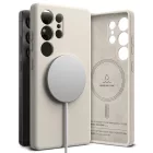 Samsung Galaxy S25 Ultra Tok - Ringke Silicone Magnetic - Bézs