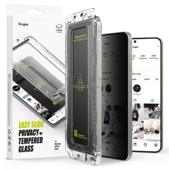Samsung Galaxy S25 Kijelzővédő Üvegfólia - Ringke Easy Slide Privacy x 2 db