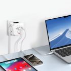 Tech-Protect PCL3x4 Hálózati Elosztó - 3x AC + 2x USB-A + 2x USB-C - Fehér