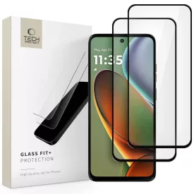   Motorola Moto G15 / G15 Power / G05 / E15 Kijelzővédő Üvegfólia - Tech-Protect Glass Fit+ - Fekete x 2 db