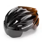 Rockbros Kerékpáros Sisak Levehető UV Szemüveggel, Unisex - Fekete-Barna
