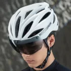 Rockbros Kerékpáros Sisak Levehető UV Szemüveggel, Unisex - Fekete-Barna